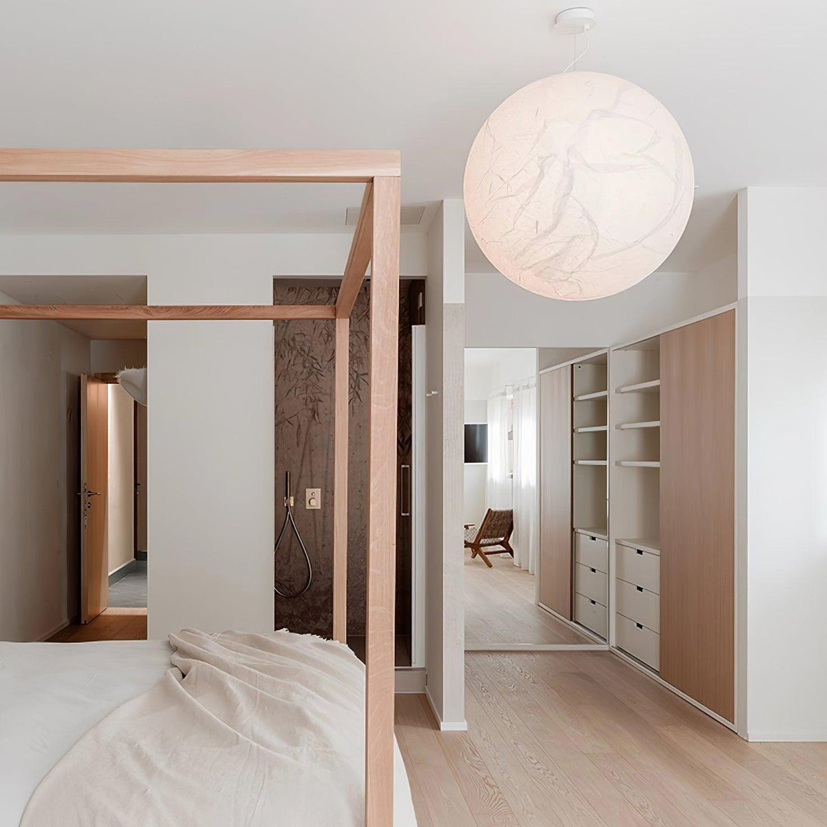 Bolvormig Minimalistisch Zijde Hanglamp