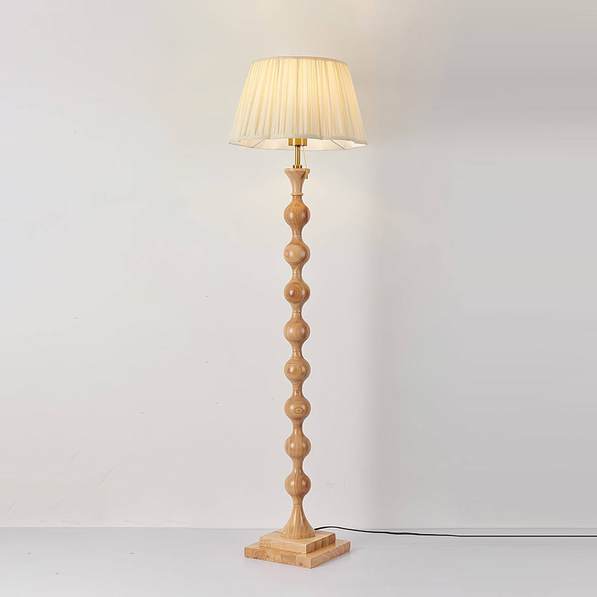 Celon Houten Stoffen Vintage vloerlamp
