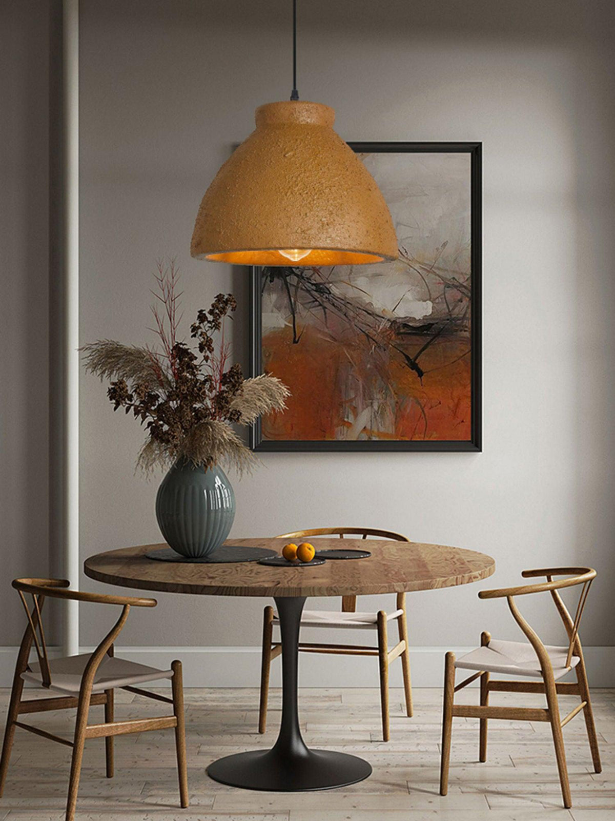 Osileth Wabi-Sabi hanglamp van hars van bruin polystyreen