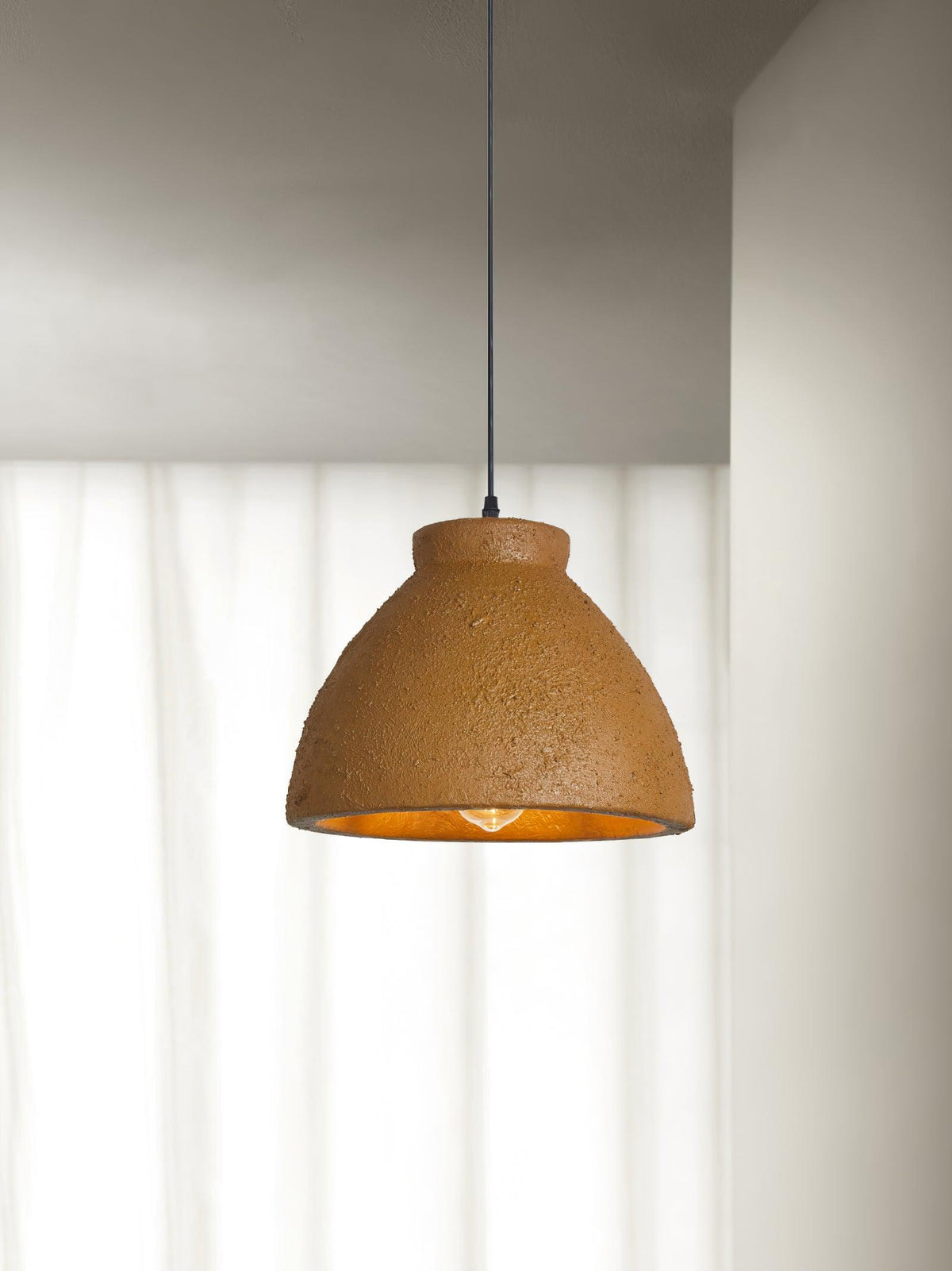 Osileth Wabi-Sabi hanglamp van hars van bruin polystyreen