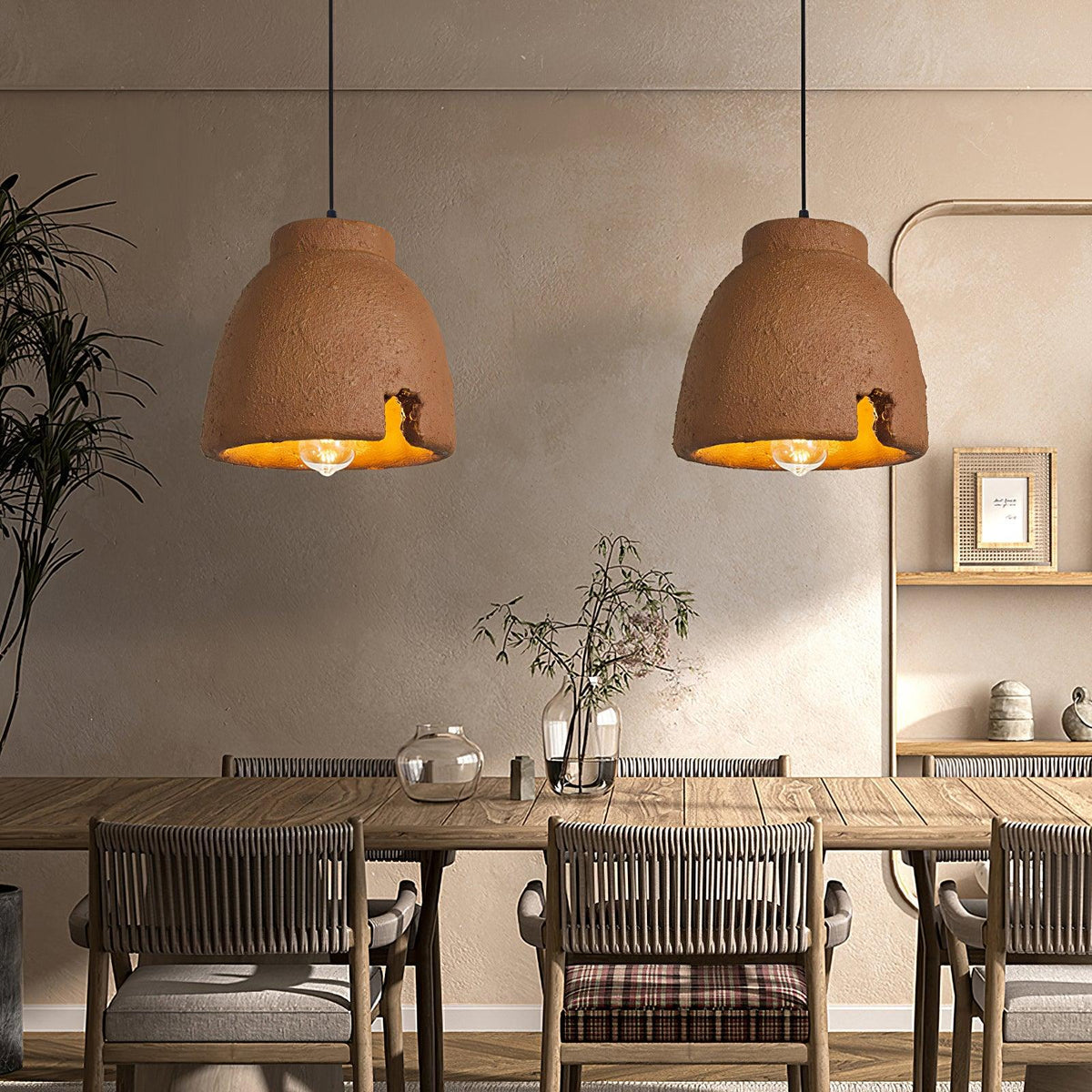 Osileth Wabi-Sabi hanglamp van hars van bruin polystyreen