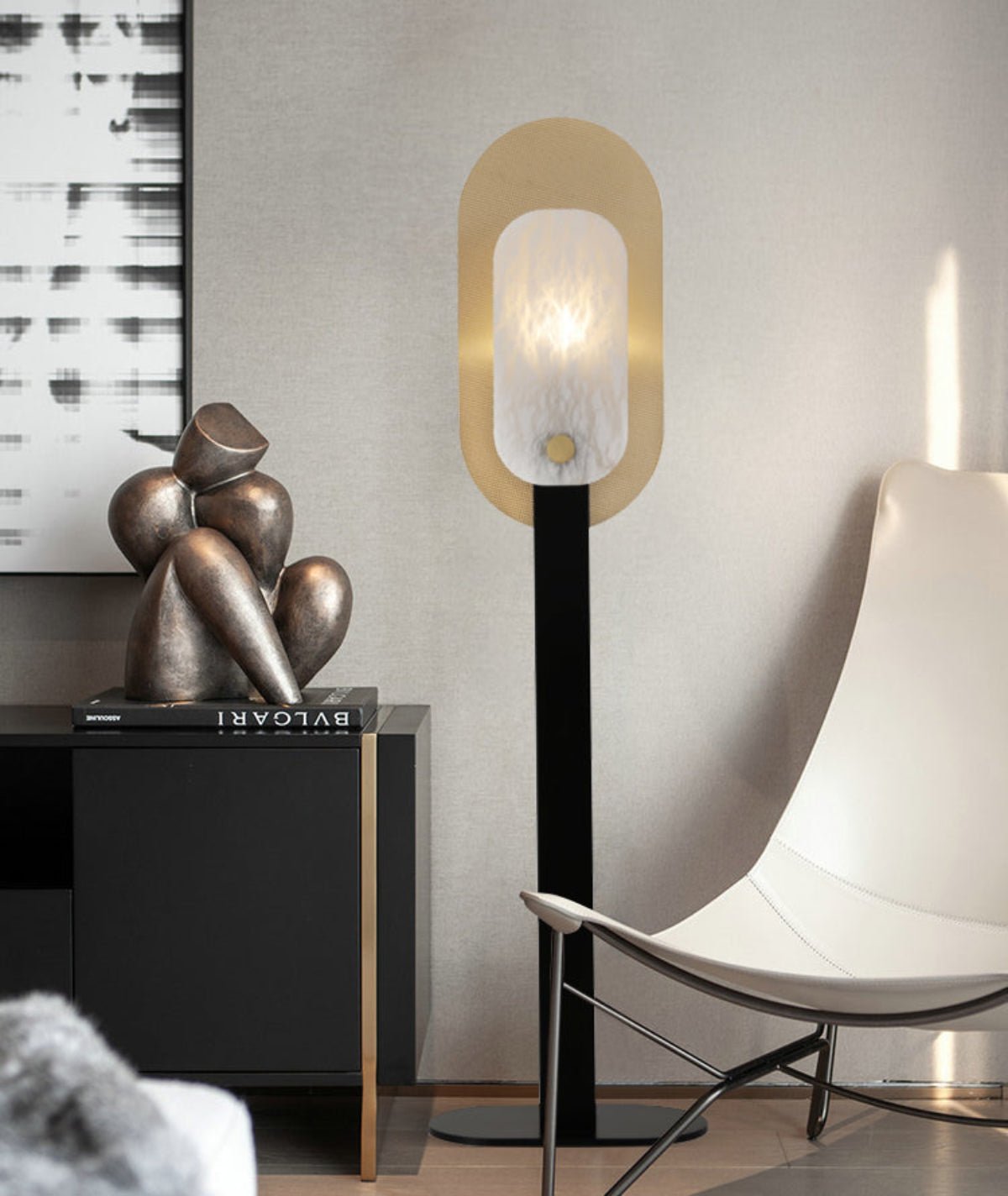 Mosaic elegantie albasten vloerlamp