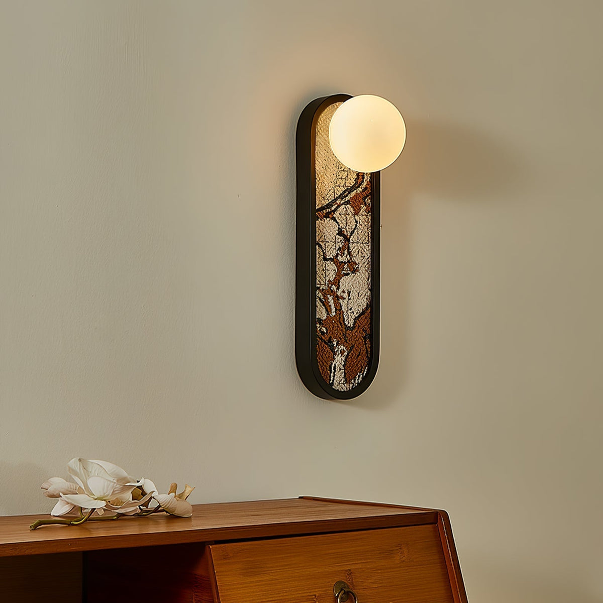 Uzorus Premium Noordse kunst wandlamp van stof