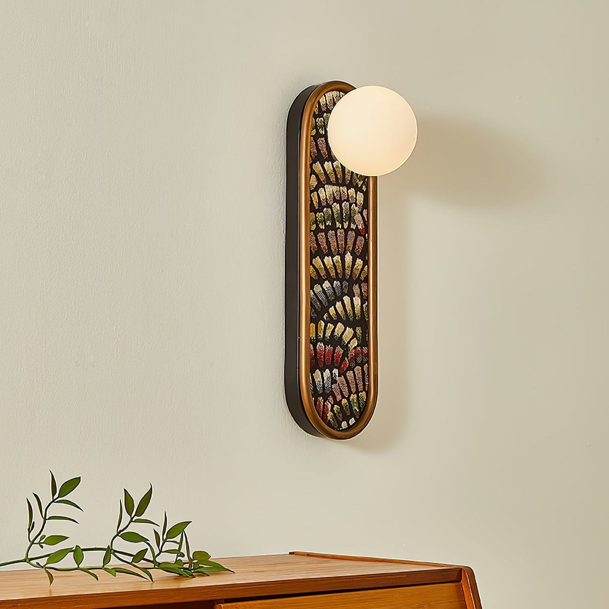 Uzorus Premium Noordse kunst wandlamp van stof