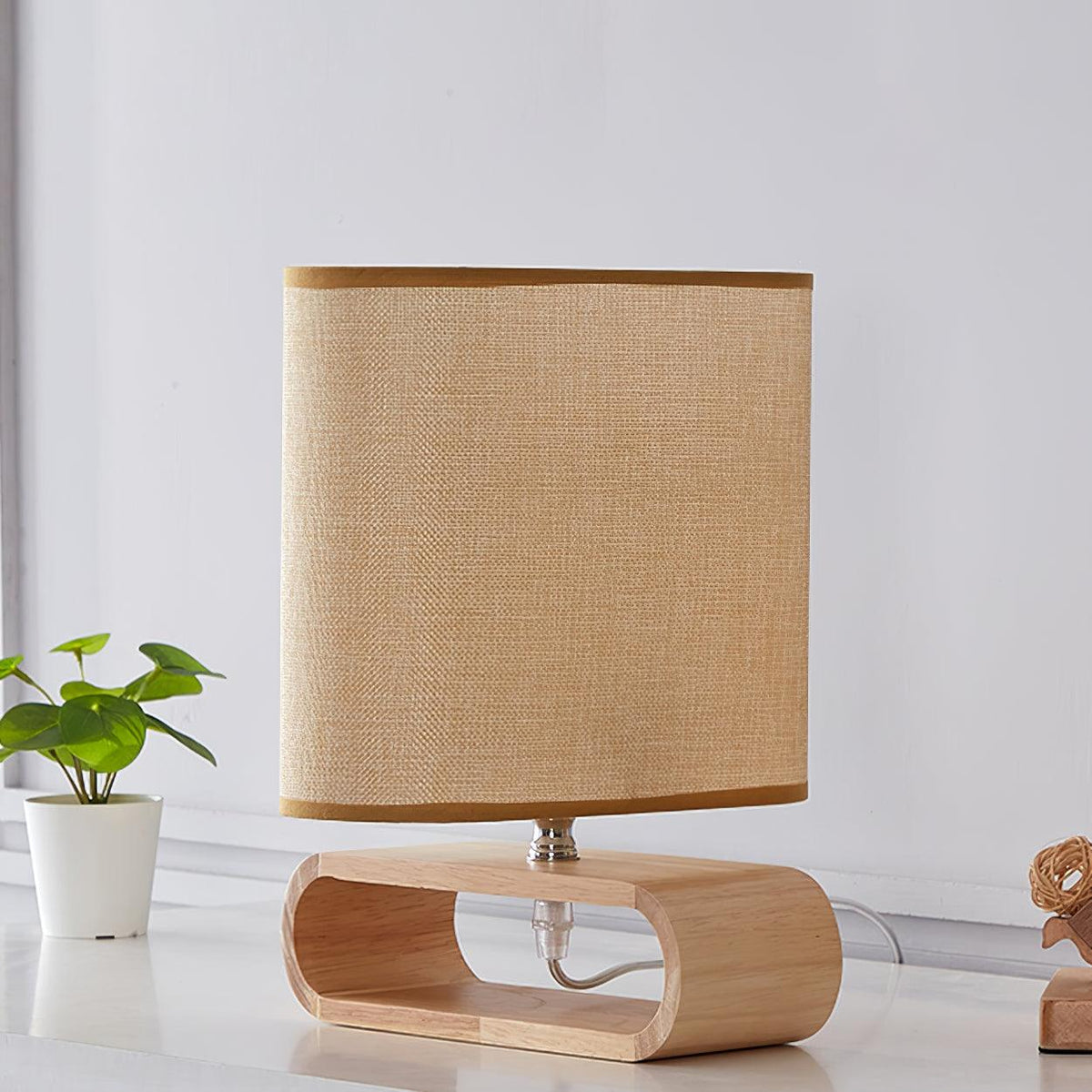 Loop Rustieke houten tafellamp