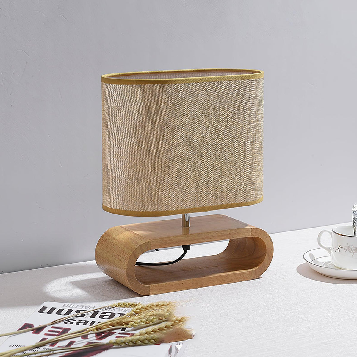 Loop Rustieke houten tafellamp