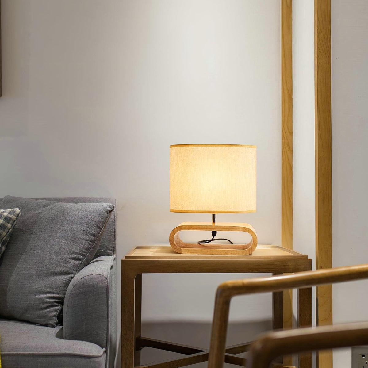 Loop Rustieke houten tafellamp