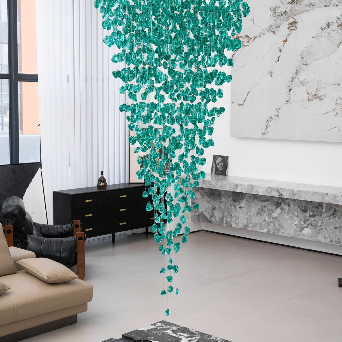 Belora Postmodern luxe Steen Kristal Kroonluchter