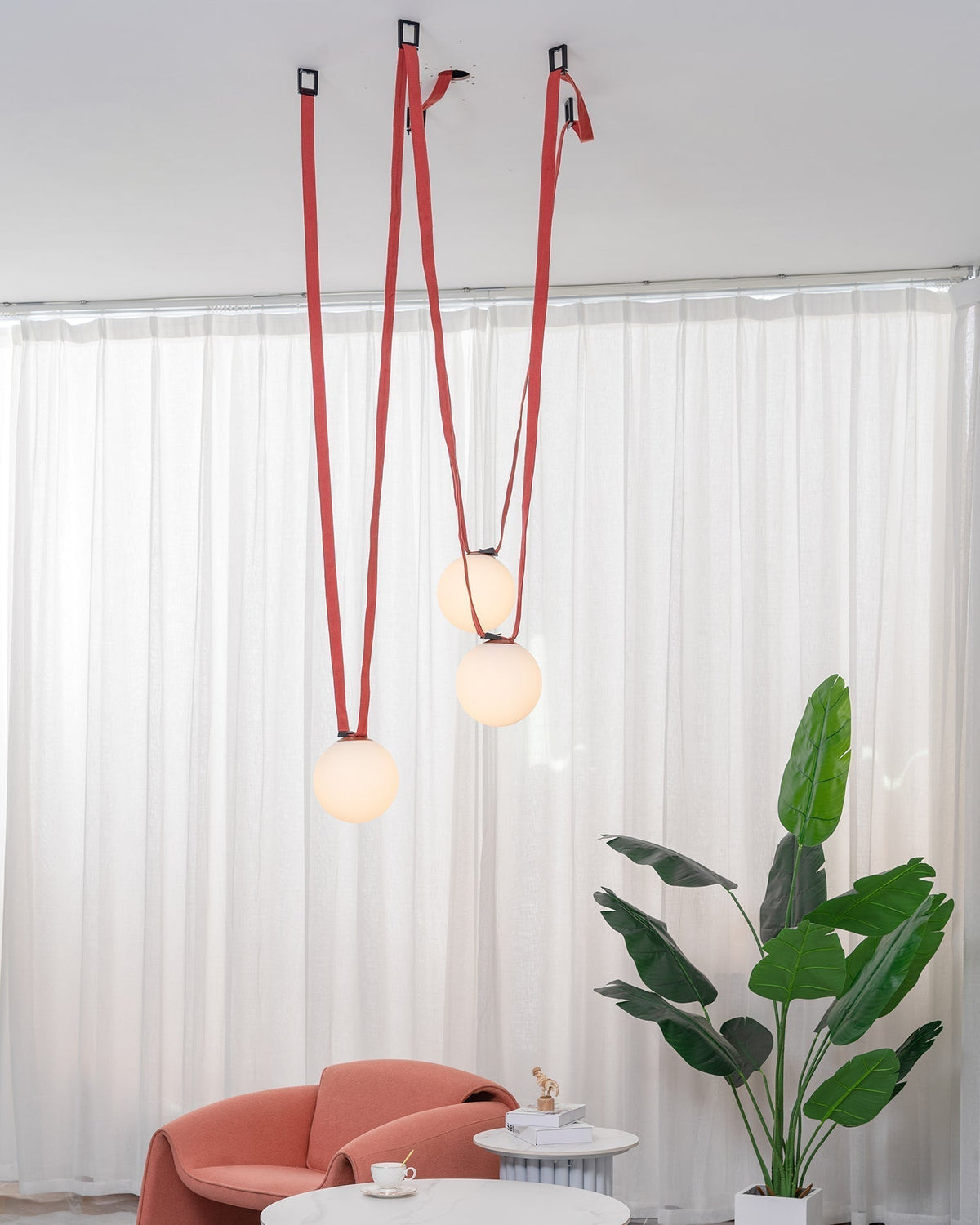 Velinenne hanglamp leerriem glas