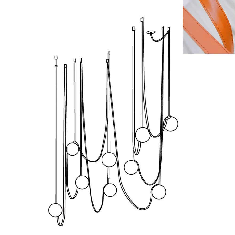 Velinenne hanglamp leerriem glas