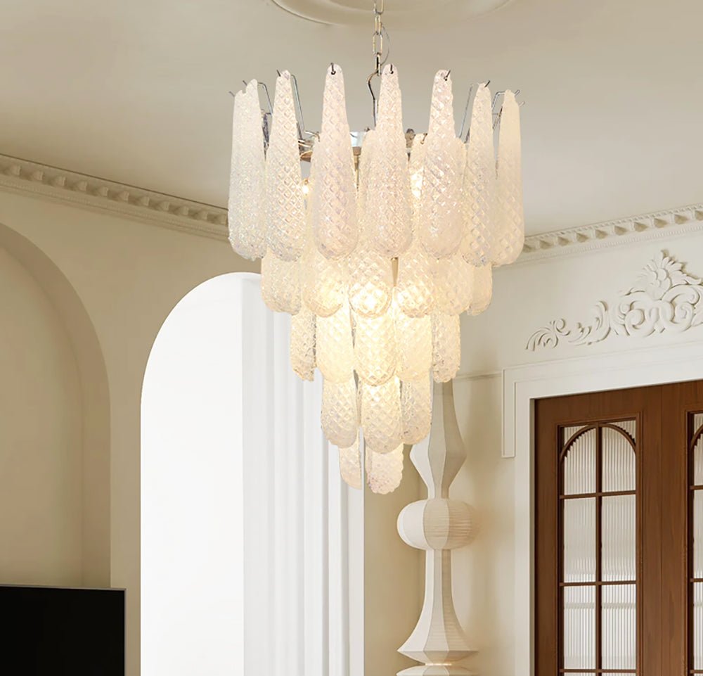 Lioralella kroonluchter met heldere druppels Murano-glas waterval diamant