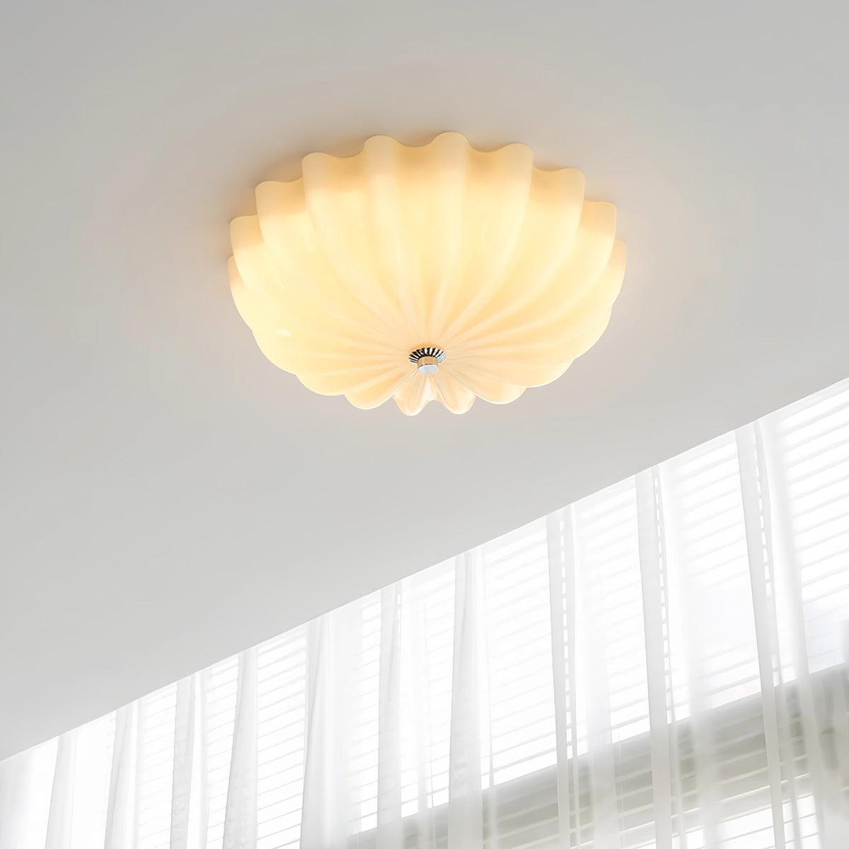 Urelis plafondlamp Murano-glas geblazen schelpvorm