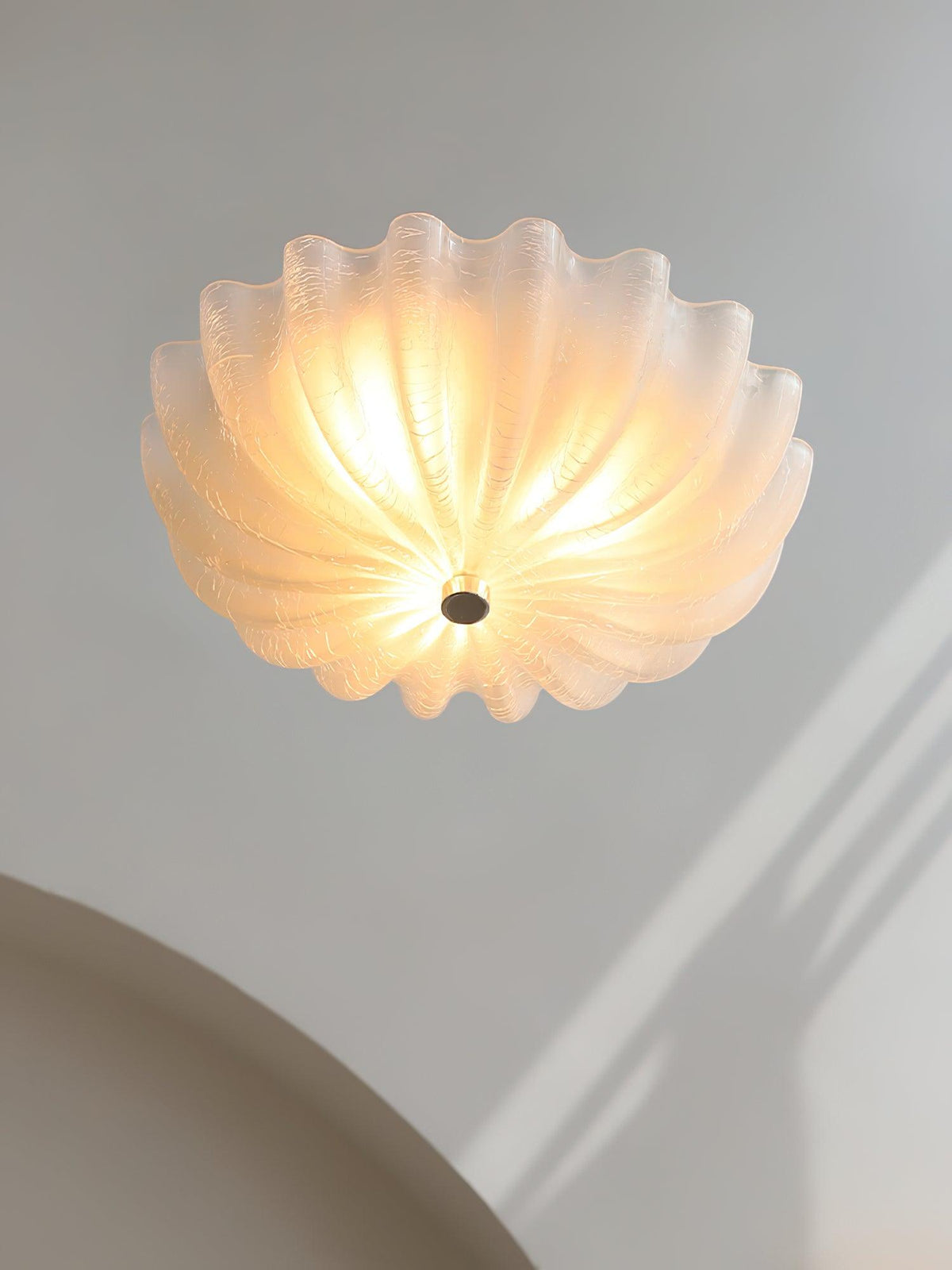 Urelis plafondlamp Murano-glas geblazen schelpvorm
