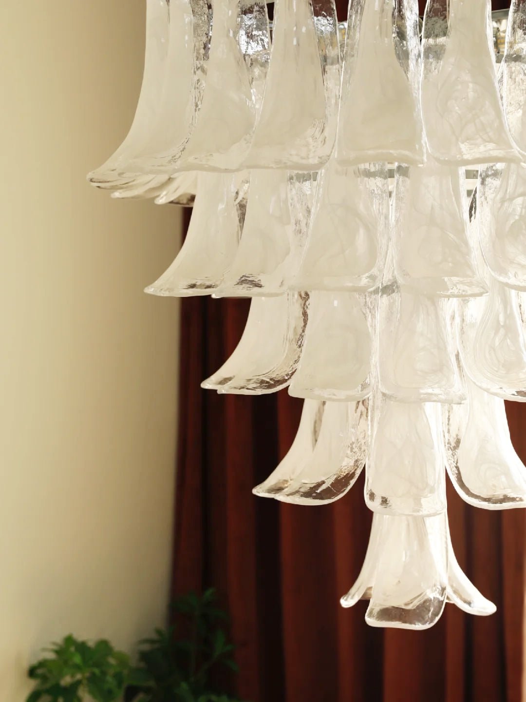 Eiroian kroonluchter met helder Murano-glas bloemblaadjes vintage