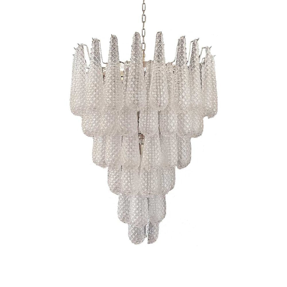 Velerian kroonluchter met textuur in Murano-glas