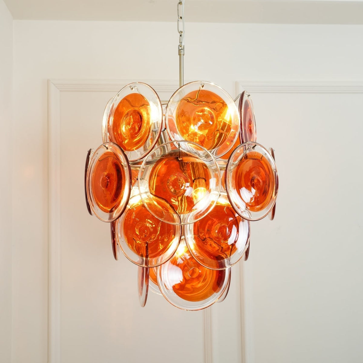 Eiroora Kroonluchter Murano Oranje glas