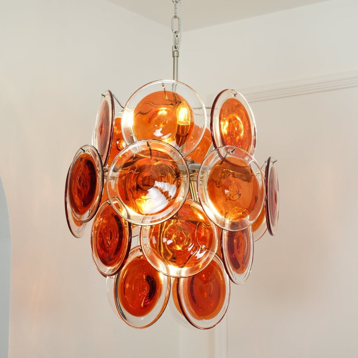 Eiroora Kroonluchter Murano Oranje glas