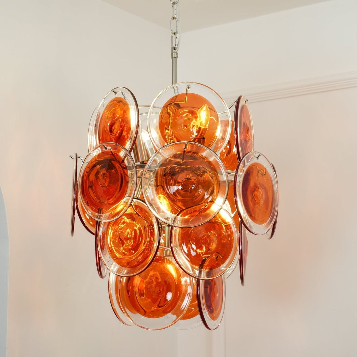 Eiroora Kroonluchter Murano Oranje glas