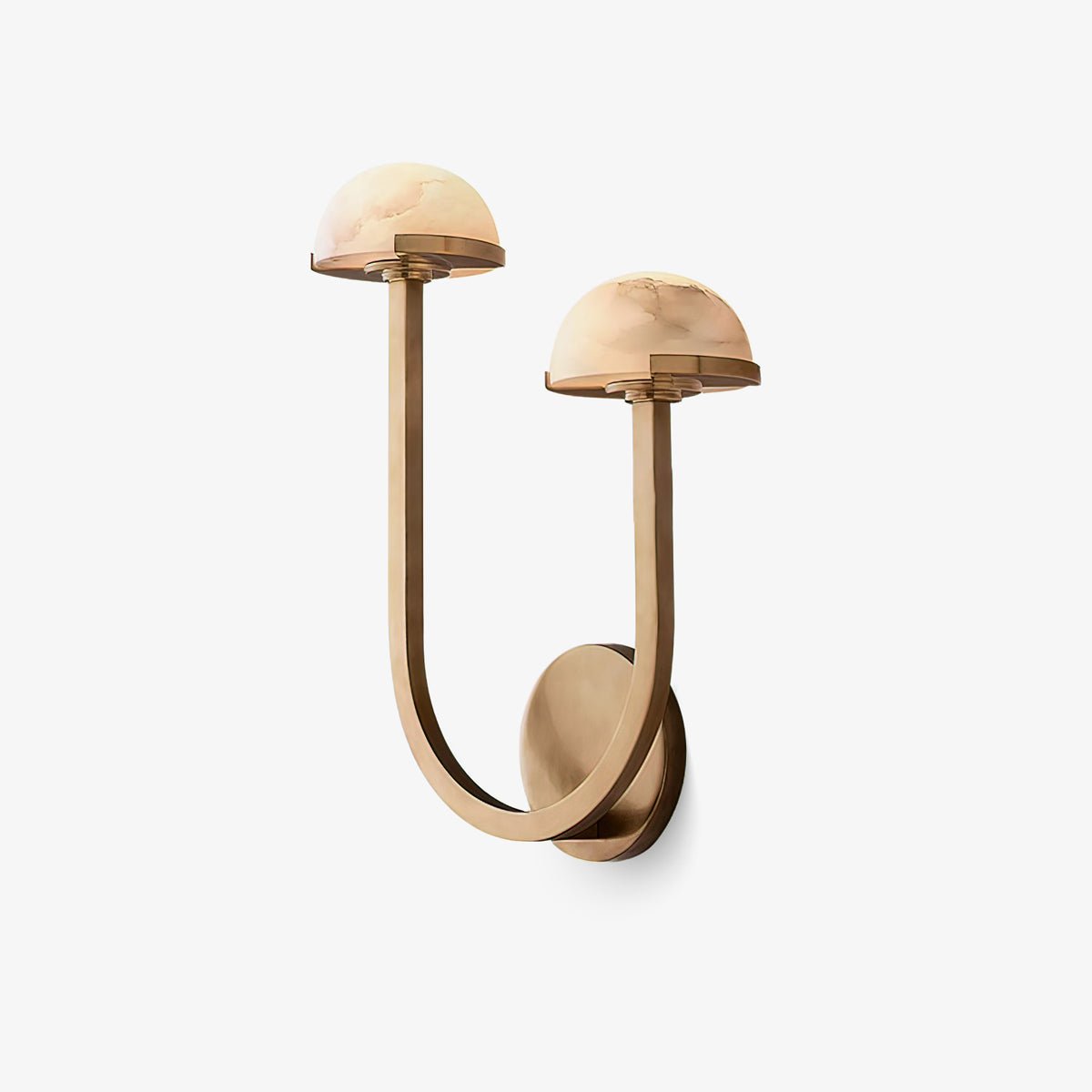 Vitalira dubbele albasten wandlamp met goudkleurige afwerking