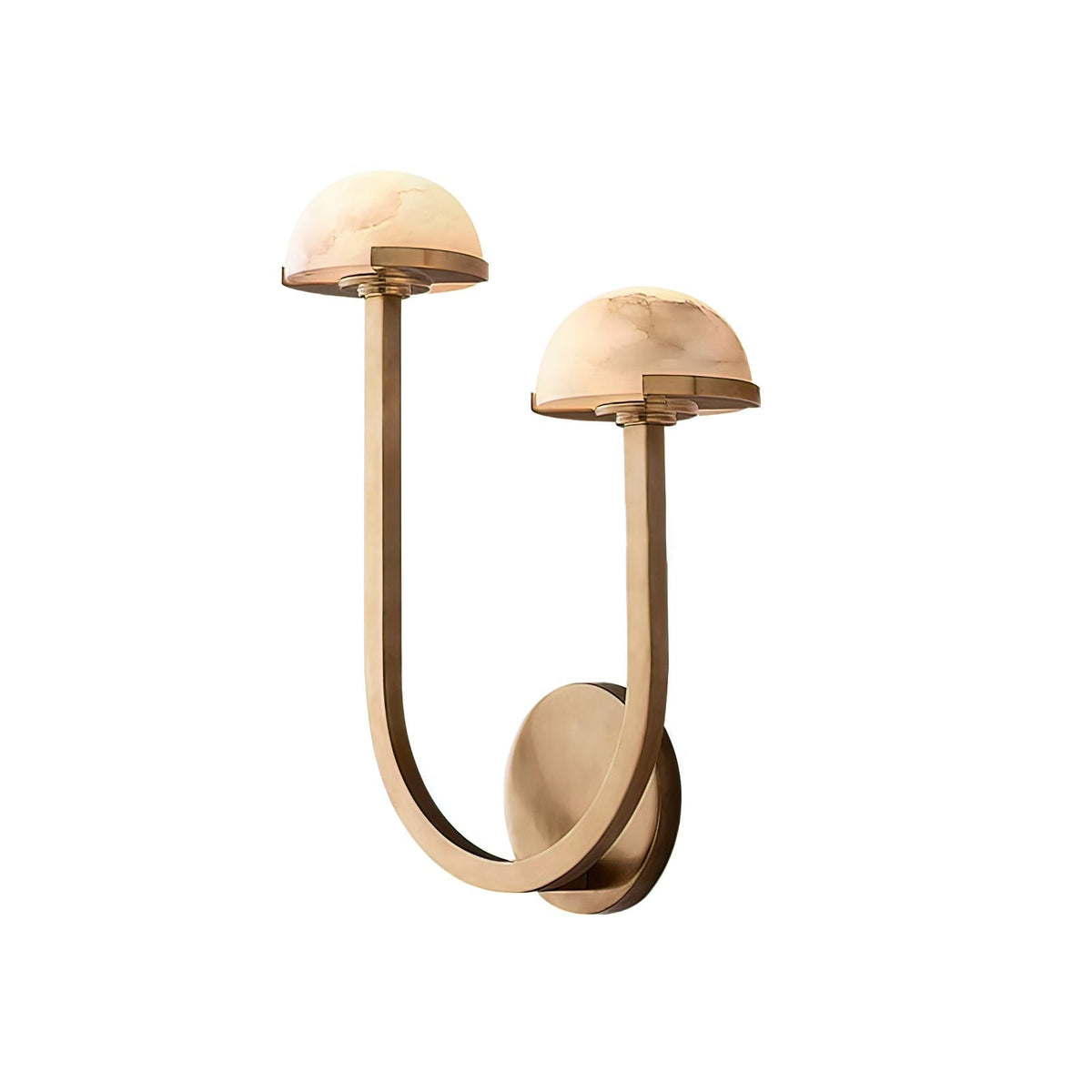 Vitalira dubbele albasten wandlamp met goudkleurige afwerking