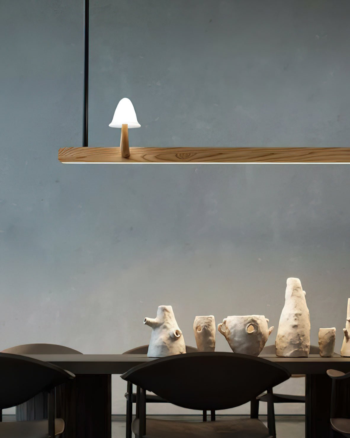 Aldalira Kroonluchter Paddenstoel Hout Minimalistisch Modern