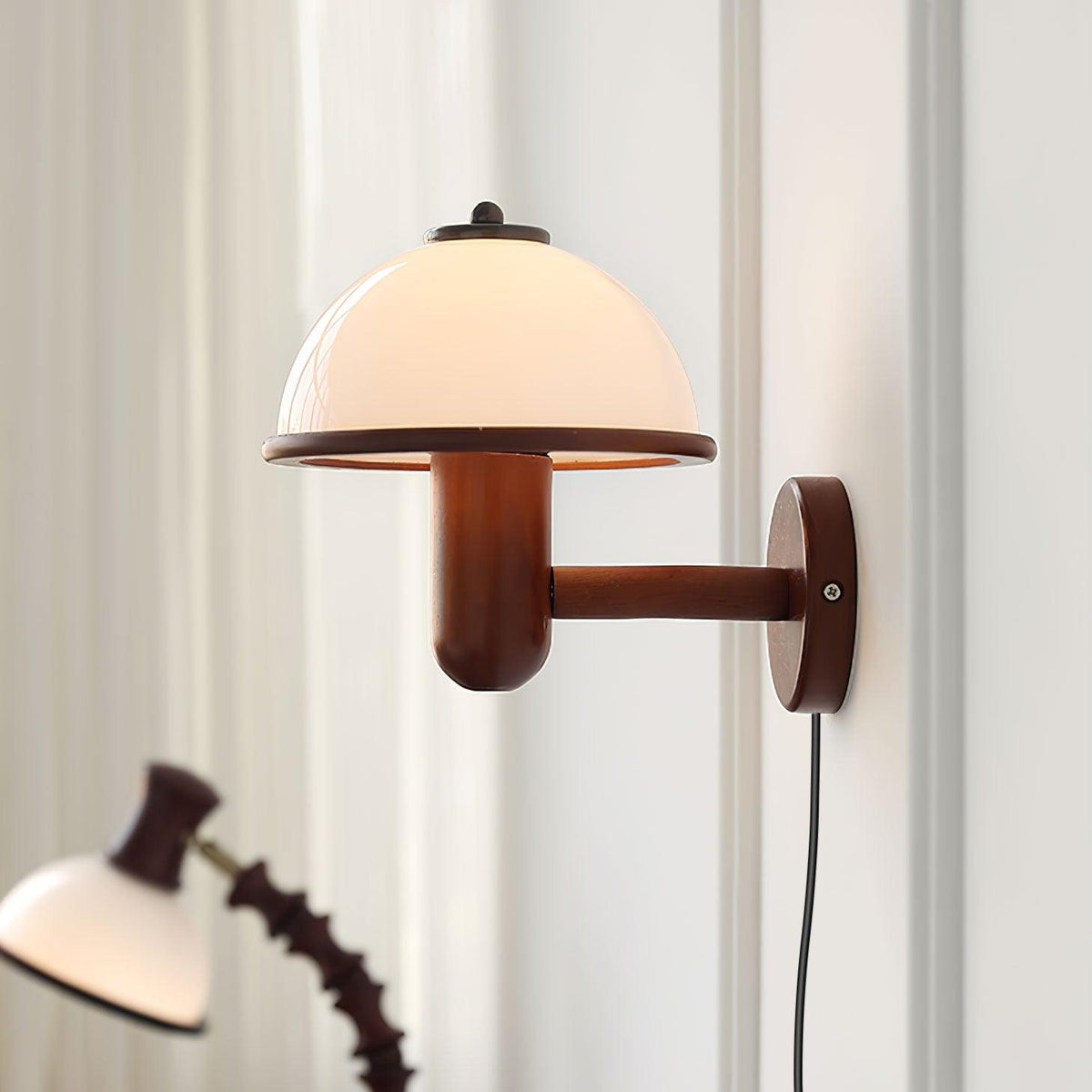 Elvarira wandlamp Mushroom hout