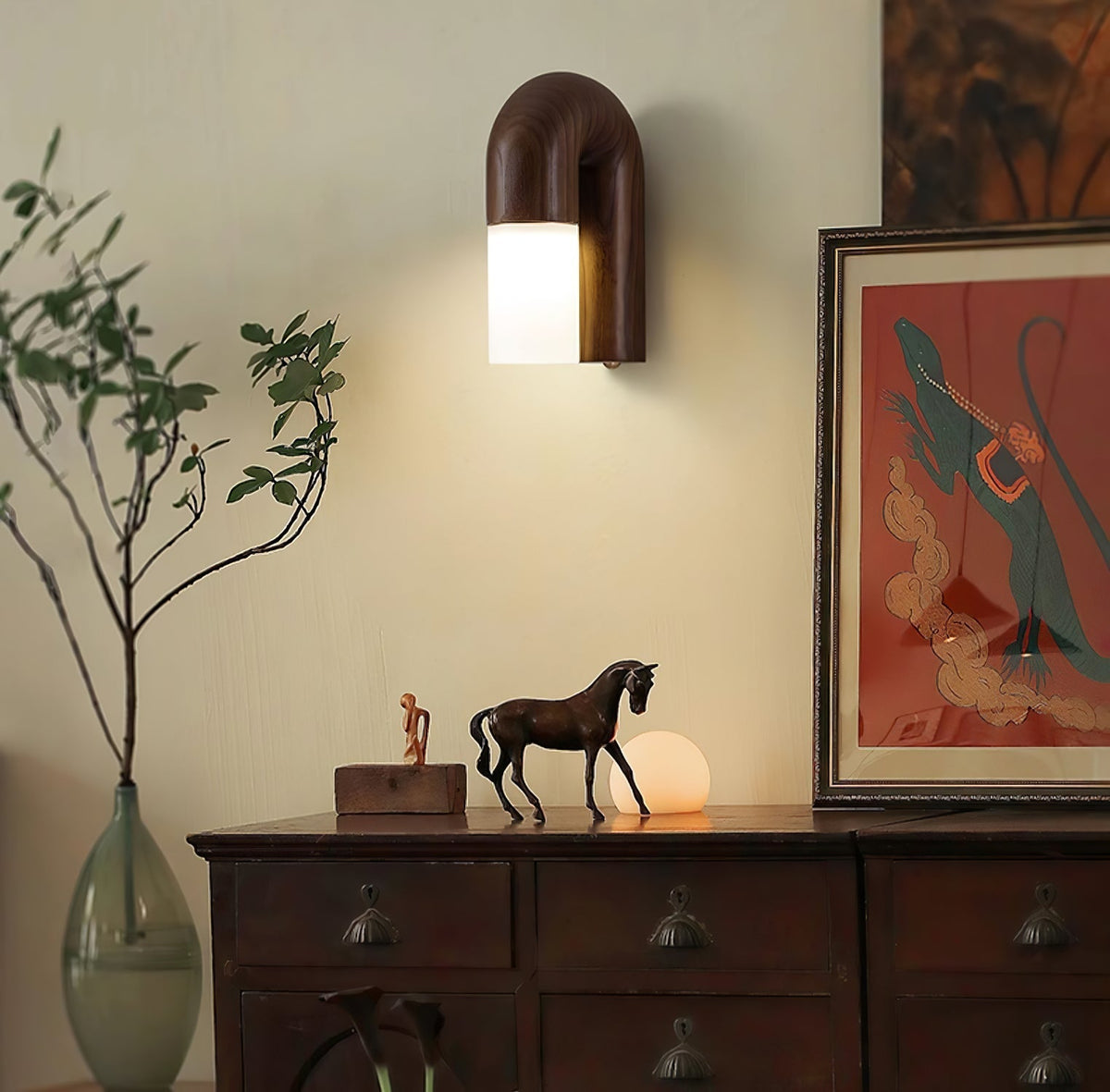 King Moderne minimalistische wandlamp van hout