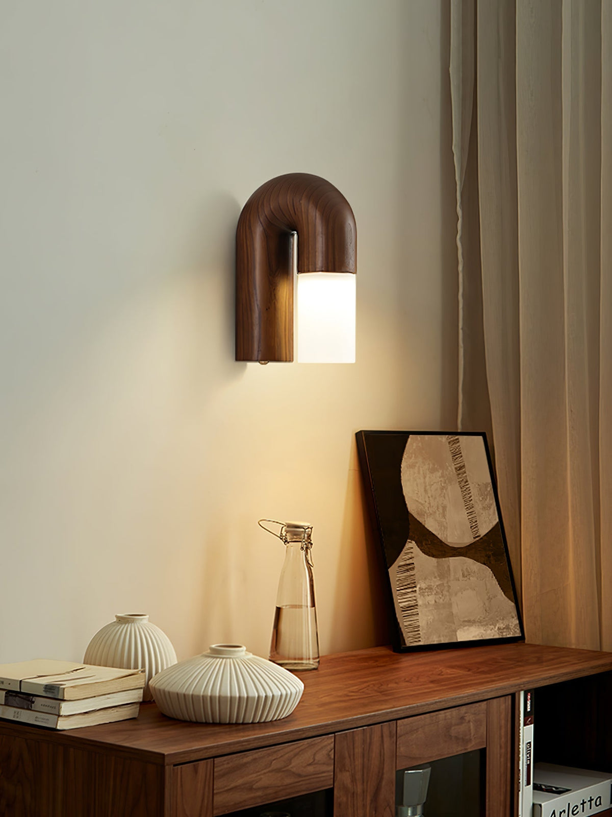 King Moderne minimalistische wandlamp van hout