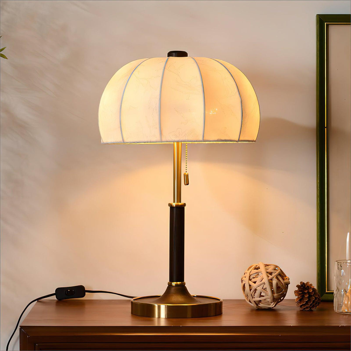 Nalemu Houten Stoffen Retro tafellamp