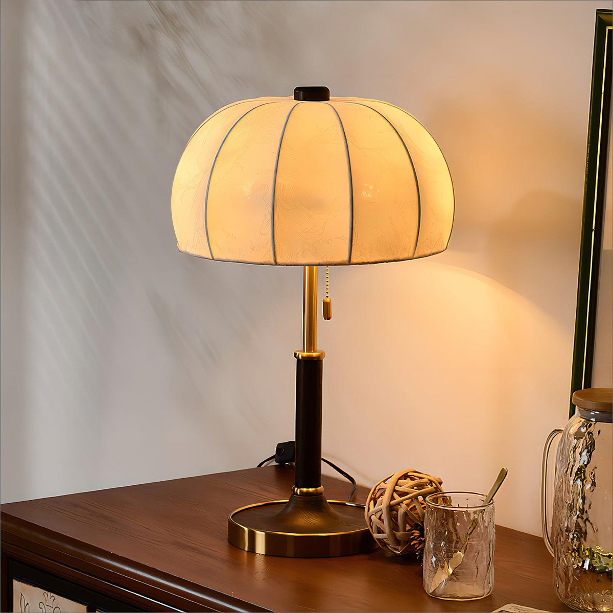 Nalemu Houten Stoffen Retro tafellamp