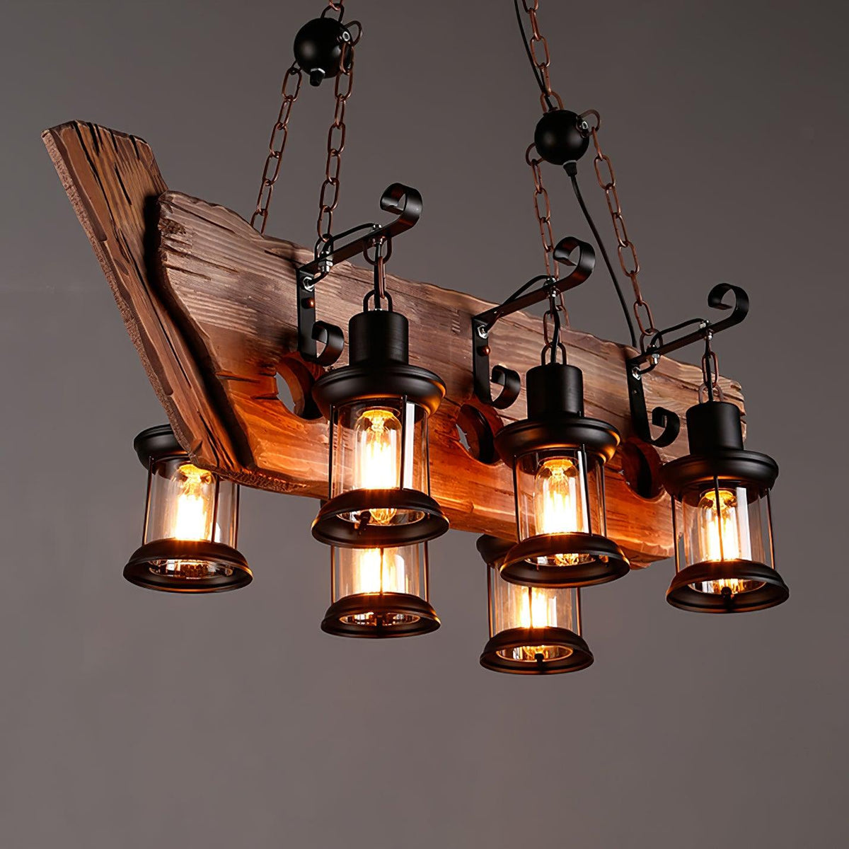 Aurzorir Vintage houten kroonluchter