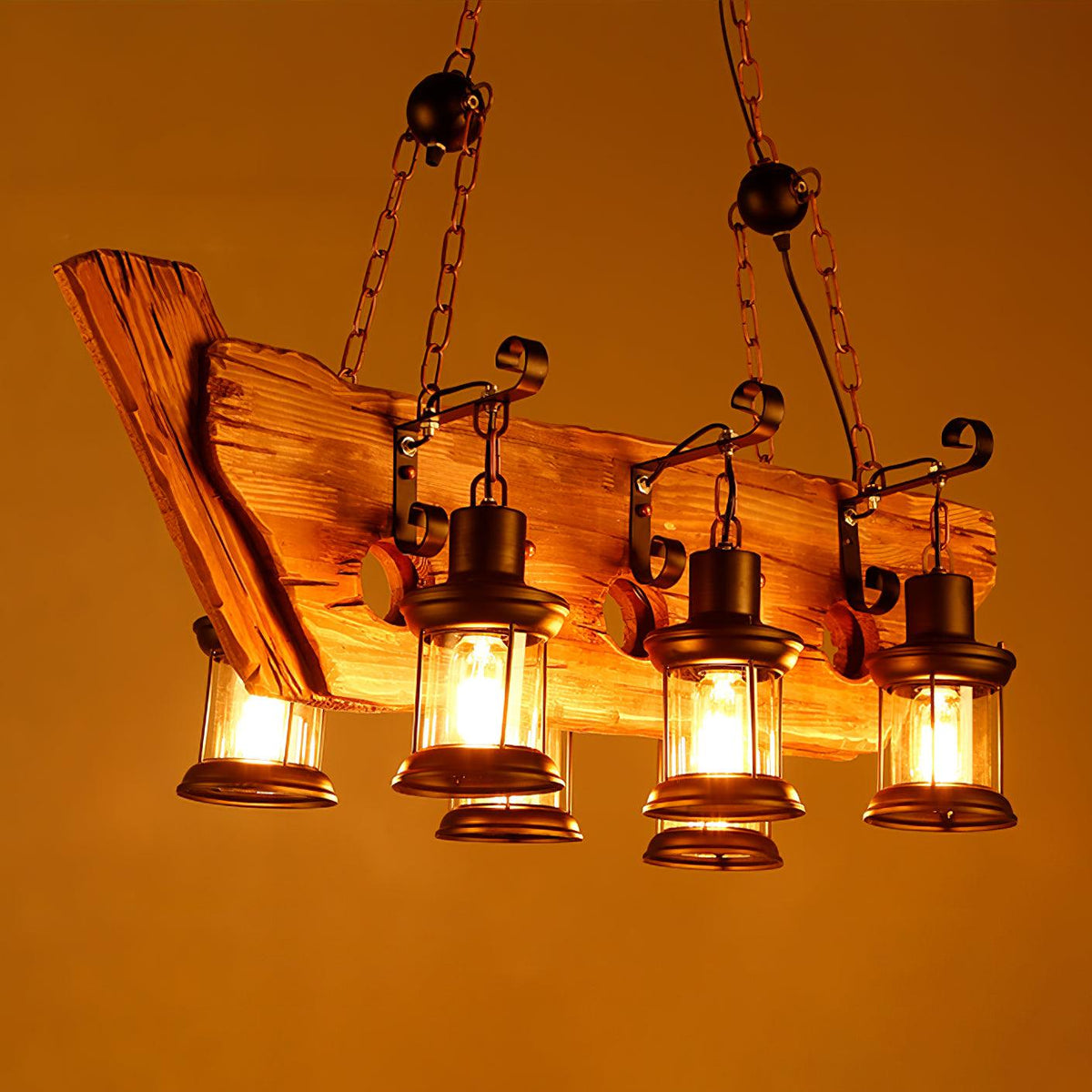 Aurzorir Vintage houten kroonluchter