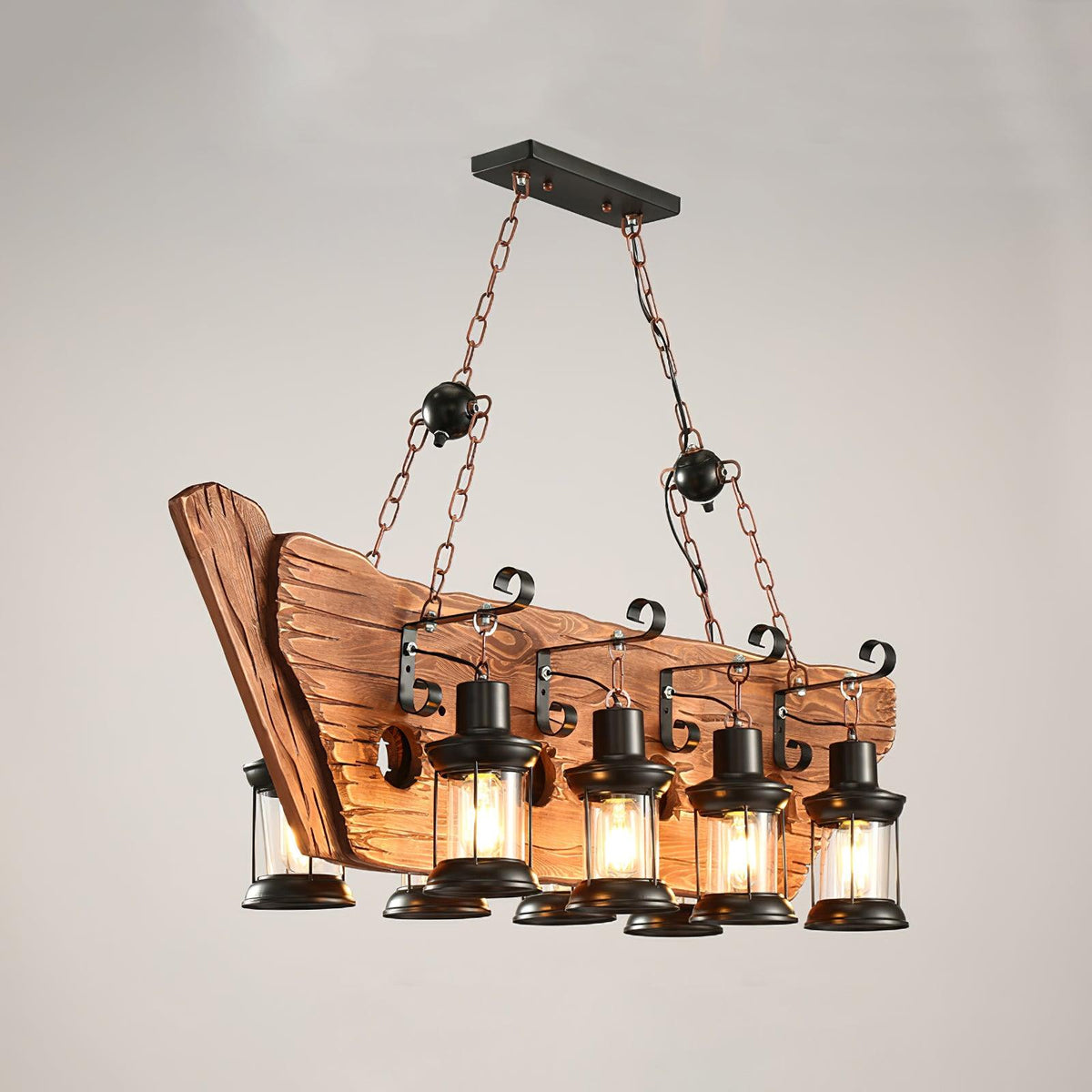 Aurzorir Vintage houten kroonluchter