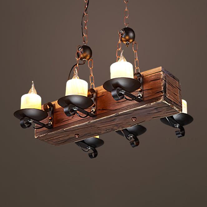 Aurzorir Vintage houten kroonluchter