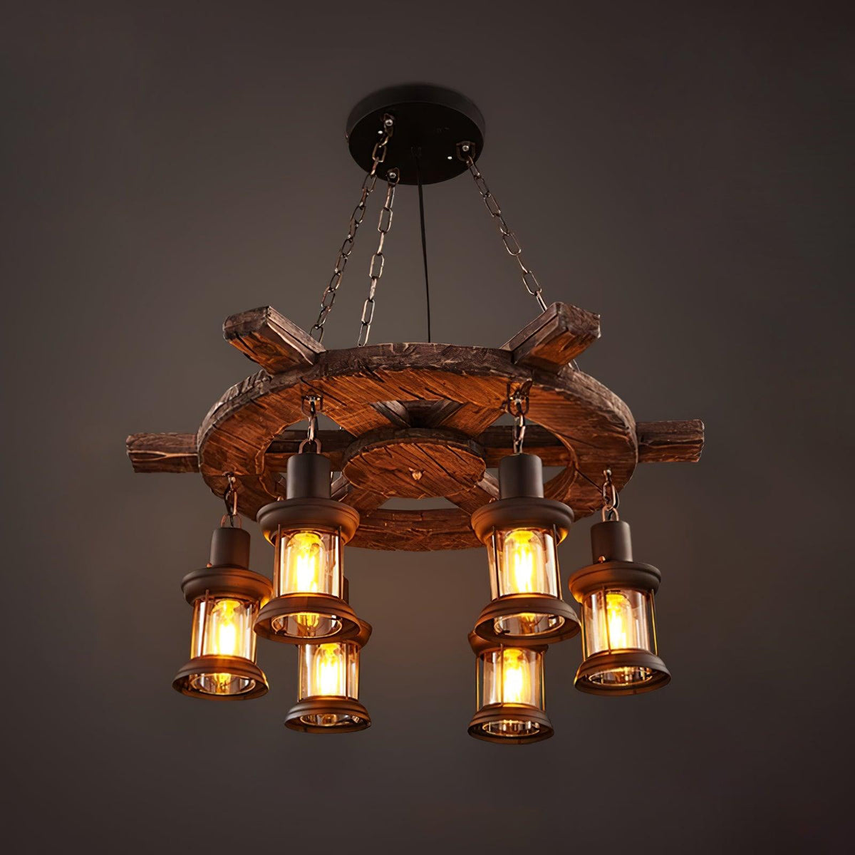 Aurzorir Vintage houten kroonluchter