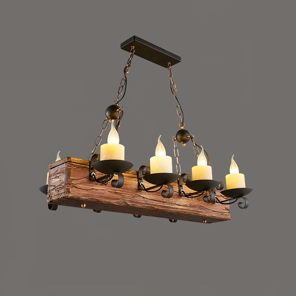 Aurzorir Vintage houten kroonluchter
