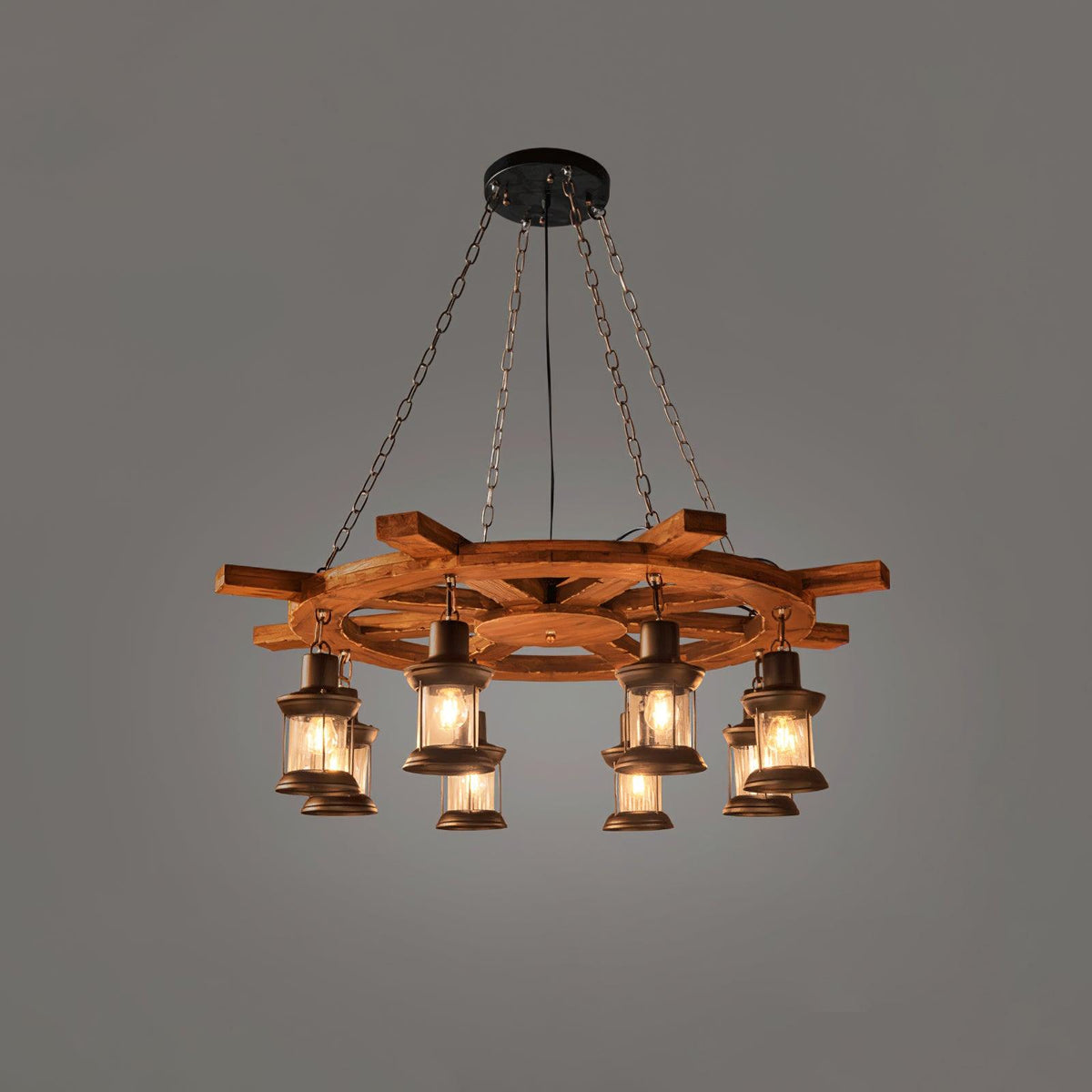 Aurzorir Vintage houten kroonluchter