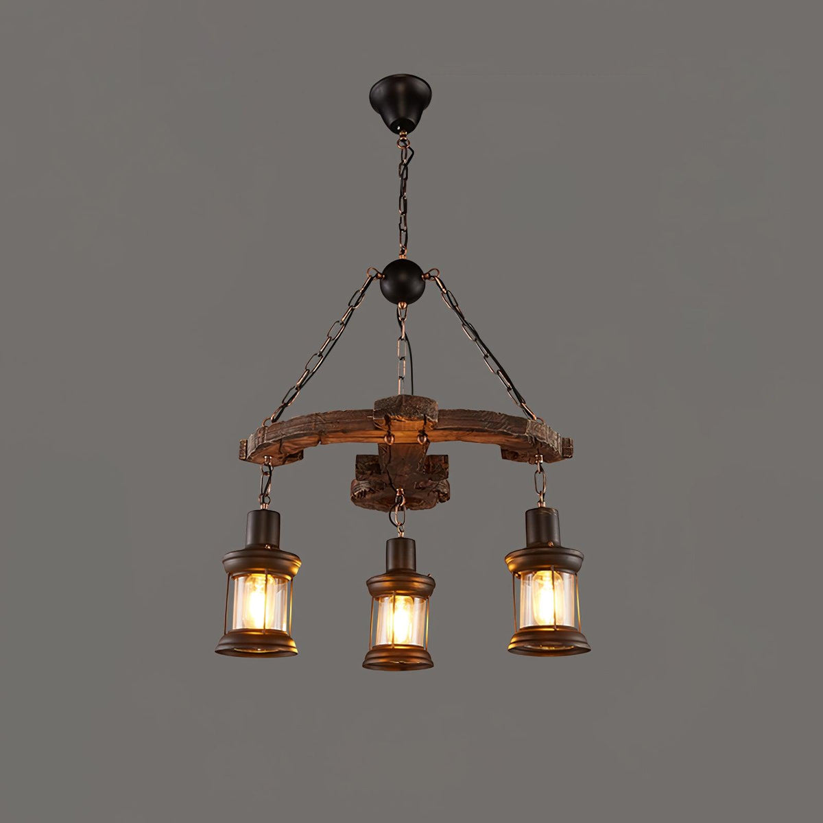 Aurzorir Vintage houten kroonluchter