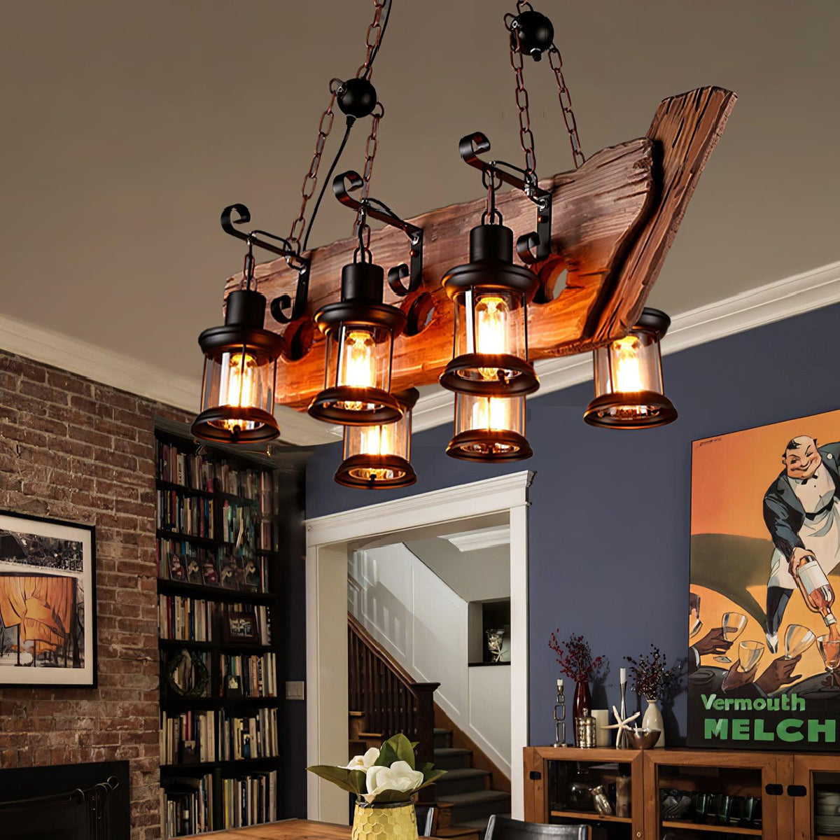 Aurzorir Vintage houten kroonluchter