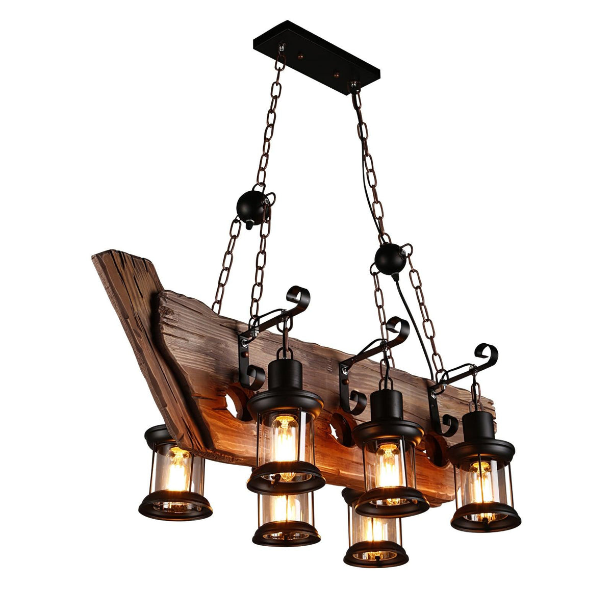 Aurzorir Vintage houten kroonluchter