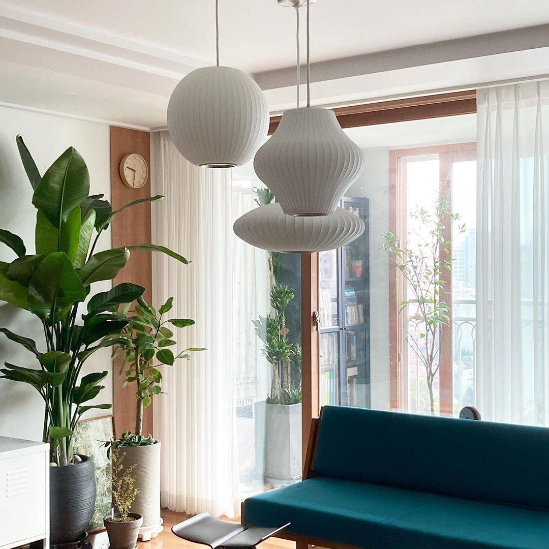 Bis hanglamp van zijde en staal