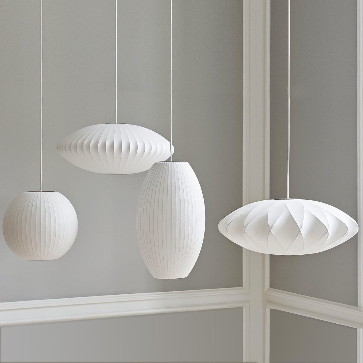 Bis hanglamp van zijde en staal