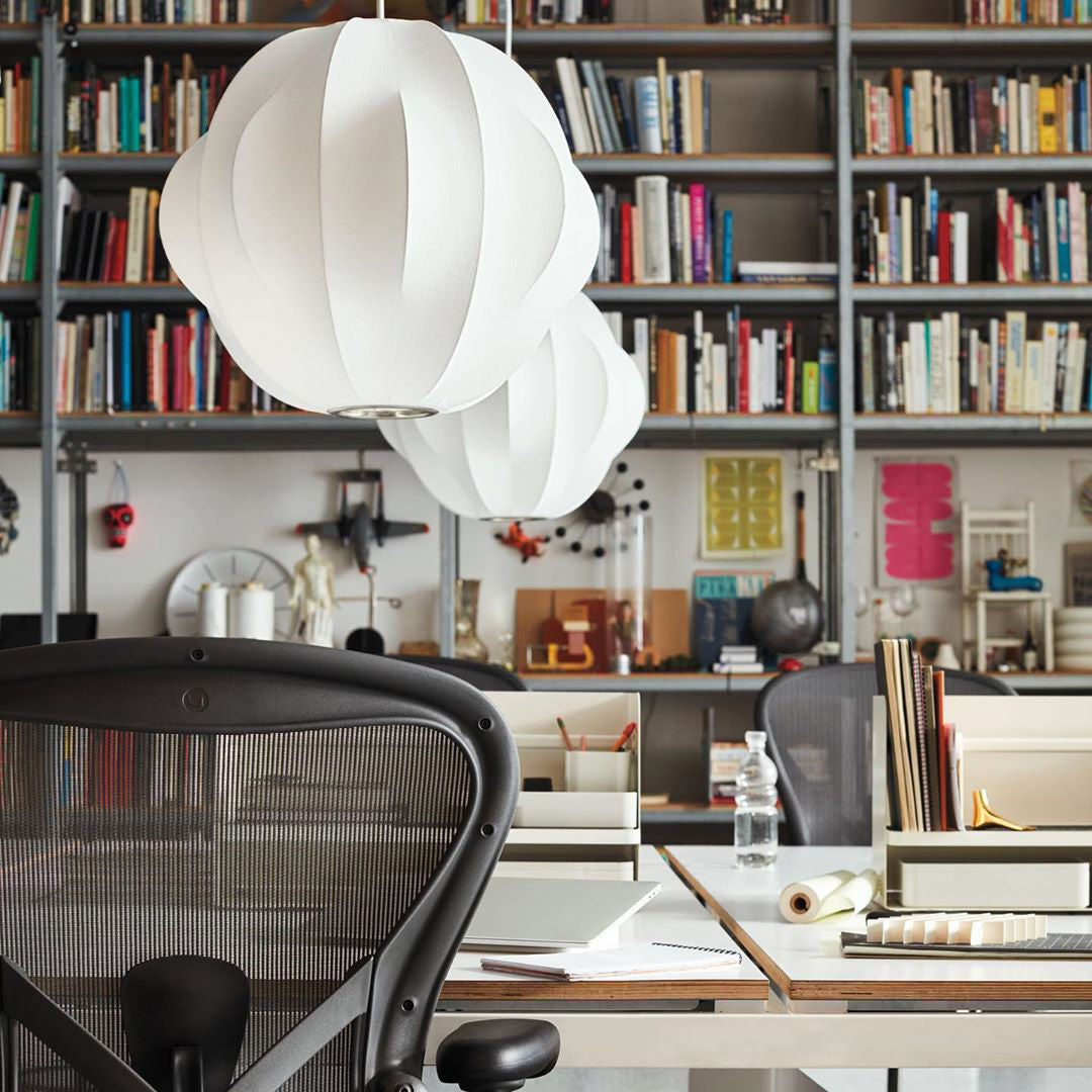 Bis hanglamp van zijde en staal