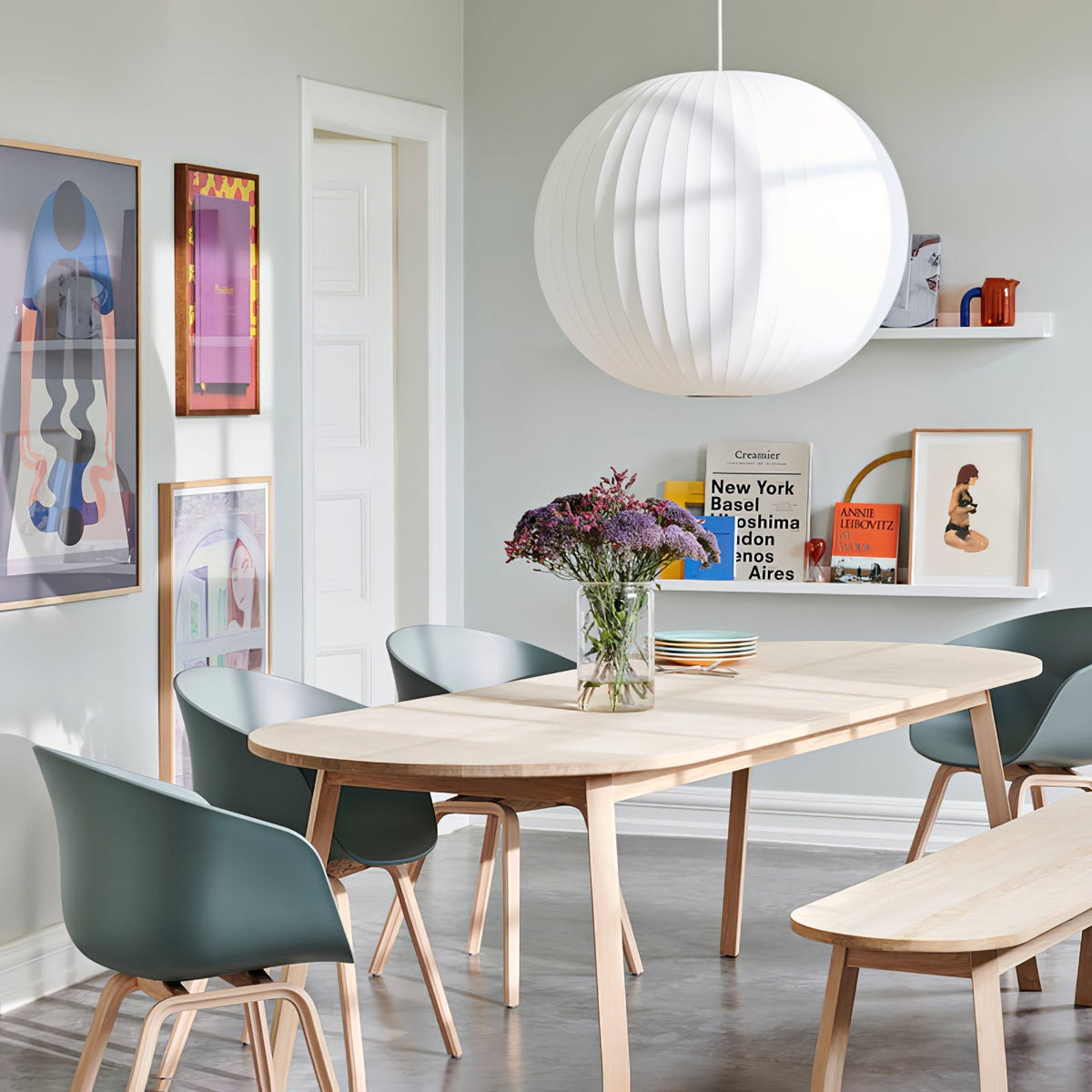 Bis hanglamp van zijde en staal