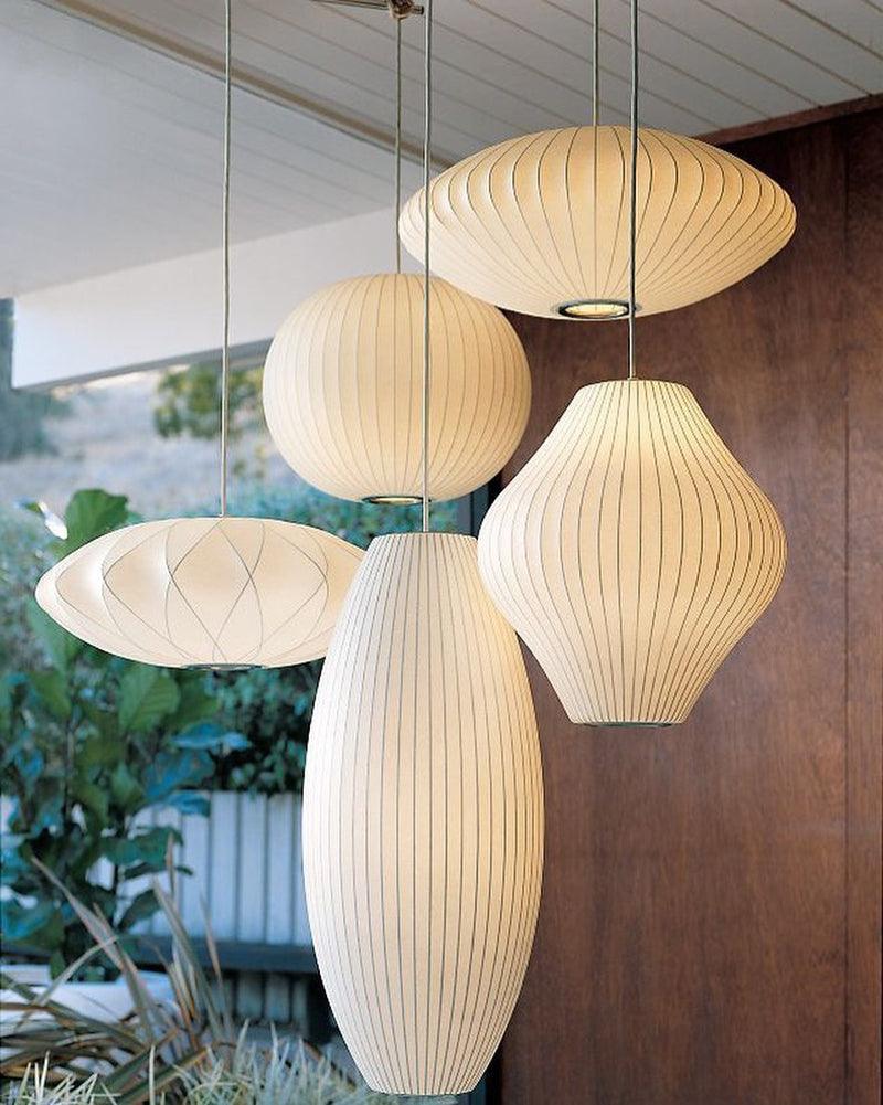 Bis hanglamp van zijde en staal