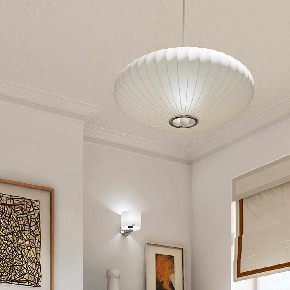 Bis hanglamp van zijde en staal