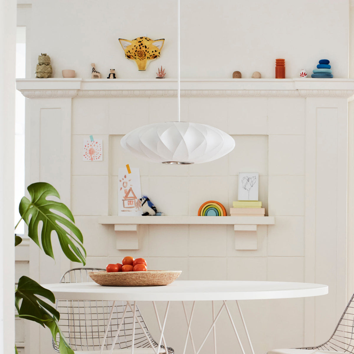 Bis hanglamp van zijde en staal