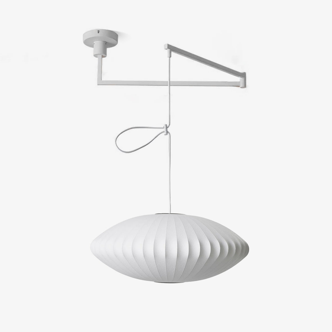 Bis hanglamp van zijde en staal