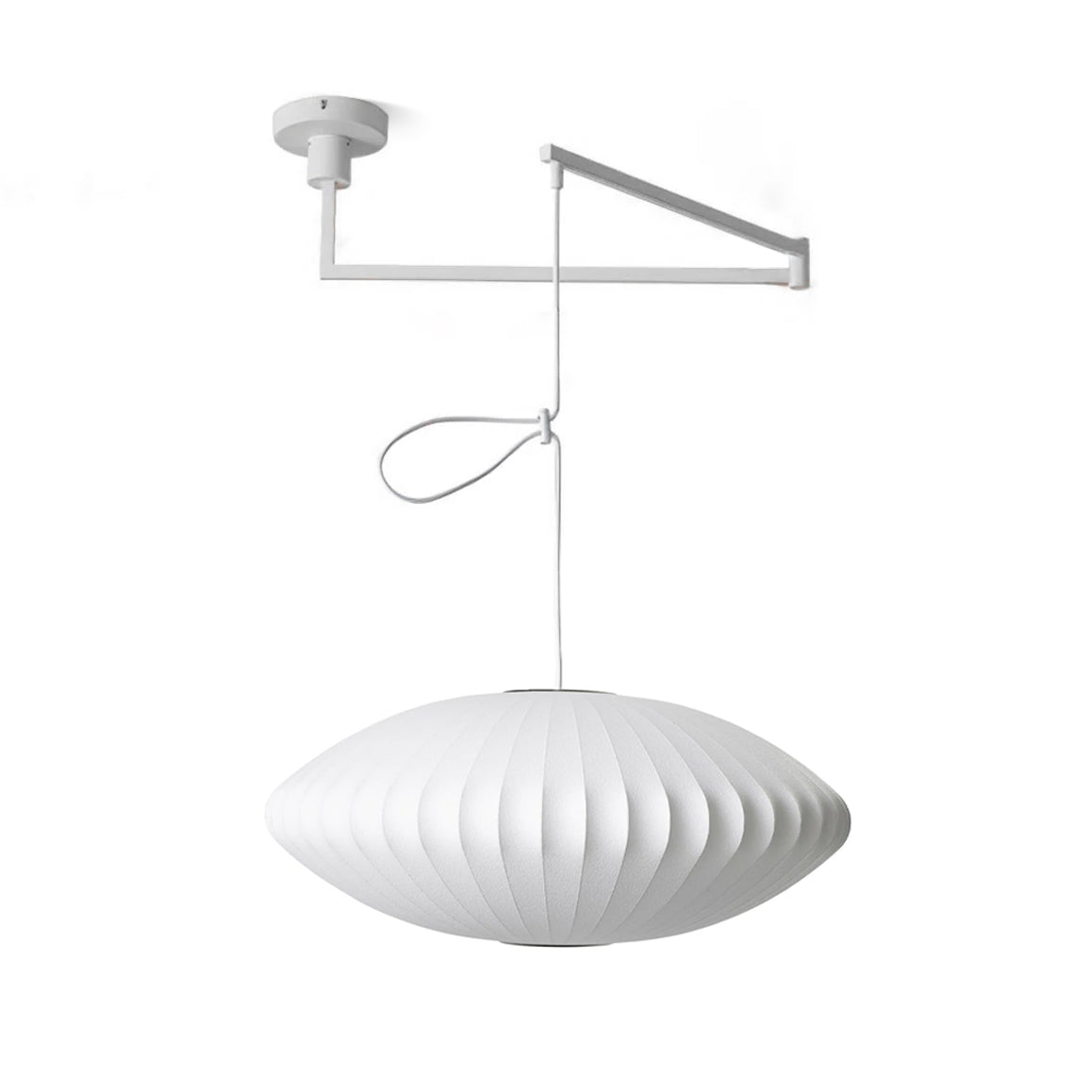 Bis hanglamp van zijde en staal