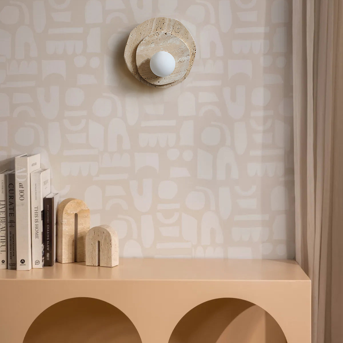 Tavinielle wandlamp travertin Layered Wabi-sabi Esthetiek